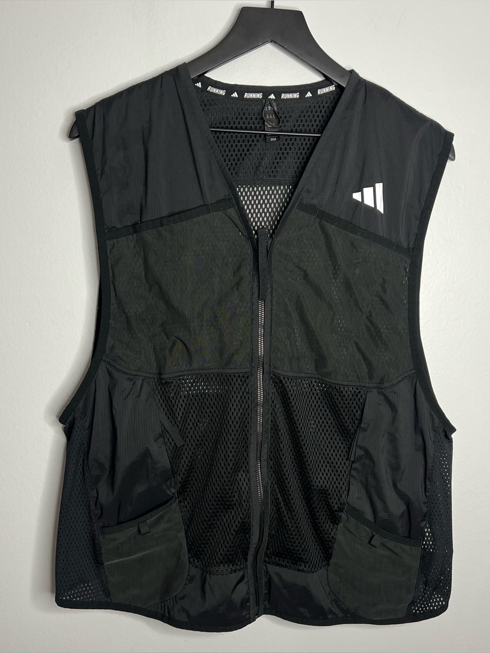 Adidas Ultimate Pocket Running Vest Mens XL Black Active Gym